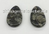 NGP5529 35*55mm flat teardrop grey opal gemstone pendants