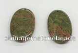 NGP5532 35*55mm oval unakite gemstone pendants wholesale