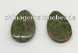 NGP5533 35*55mm flat teardrop unakite gemstone pendants