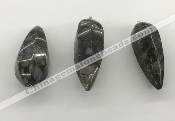 NGP5557 14*40mm - 23*58mm teardrop grey opal pendants