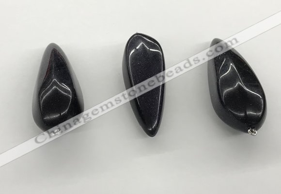 NGP5561 14*40mm - 23*58mm teardrop blue goldstone pendants