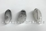 NGP5568 18*40mm - 23*58mm teardrop black rutilated quartz pendants