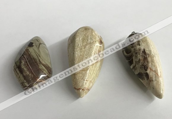 NGP5572 18*40mm - 23*58mm teardrop rainforest agate pendants