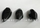 NGP5573 18*40mm - 23*58mm teardrop black agate pendants