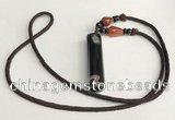 NGP5703 Agate tube pendant with nylon cord necklace
