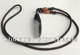 NGP5708 Agate tube pendant with nylon cord necklace