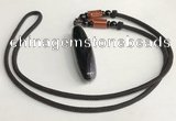 NGP5709 Agate tube pendant with nylon cord necklace