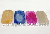 NGP5727 30*50mm rectangle agate pendants wholesale