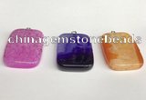 NGP5728 30*40mm rectangle agate pendants wholesale