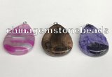 NGP5732 30*40mm flat teardrop agate pendants wholesale