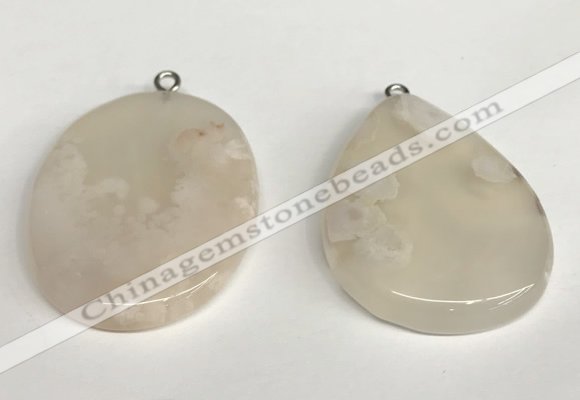 NGP5735 30*40mm freeform sakura agate pendants wholesale