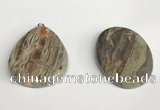 NGP5748 30*40mm flat teardrop rainforest agate pendants