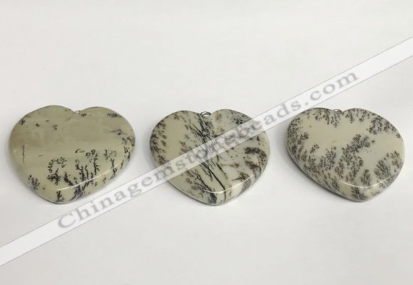 NGP5760 35*35mm heart jasper gemstone pendants wholesale