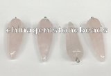 NGP5766 14*50mm teardrop rose quartz pendants wholesale