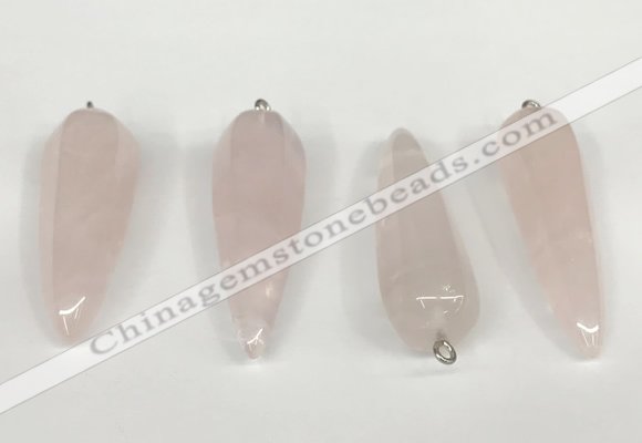 NGP5766 14*50mm teardrop rose quartz pendants wholesale