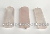 NGP5769 18*55mm - 20*58mm flat tube rose quartz pendants wholesale