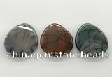 NGP5785 35*45mm flat teardrop agate pendants wholesale