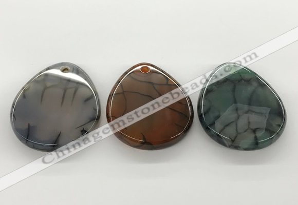 NGP5785 35*45mm flat teardrop agate pendants wholesale