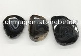 NGP5788 30*55mm - 45*65mm faceted freeform agate slab pendants