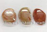 NGP5792 30*50mm - 45*65mm faceted freeform agate slab pendants