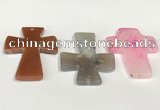 NGP5812 40*55mm cross agate gemstone pendants wholesale