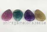 NGP5817 30*50mm flat teardrop agate gemstone pendants wholesale