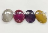 NGP5820 32*50mm faceted oval agate gemstone pendants wholesale