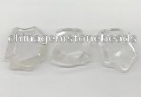 NGP5841 35*55mm - 45*65mm faceted freeform white crystal pendants