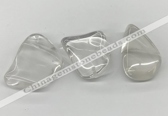 NGP5842 30*55mm - 42*60mm freeform white crystal slab pendants