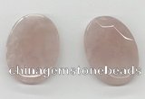 NGP5845 35*55mm faceted oval rose quartz pendants wholesale