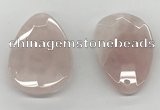 NGP5847 35*55mm faceted flat teardrop rose quartz pendants wholesale