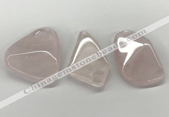 NGP5849 28*45mm - 40*55mm freeform rose quartz slab pendants