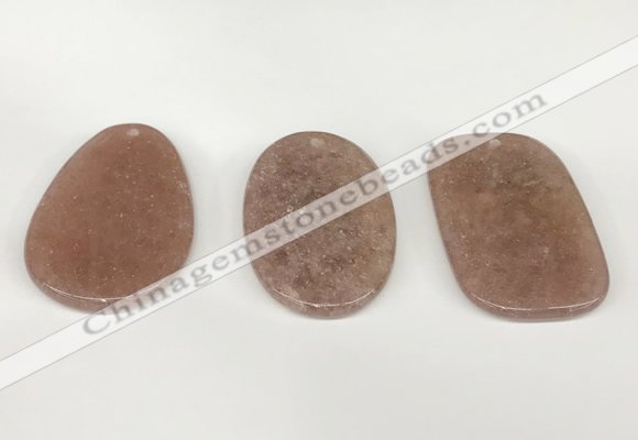 NGP5853 35*55mm freeform strawberry quartz pendants wholesale