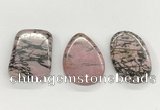 NGP5868 30*50mm freeform rhodonite pendants wholesale