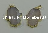 NGP6000 22*40mm - 25*45mm hamsahand agate gemstone pendants