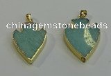 NGP6001 22*30mm - 25*35mm arrowhead amazonite gemstone pendants