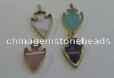 NGP6005 22*30mm - 25*35mm arrowhead mixed gemstone pendants