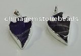 NGP6006 22*30mm - 25*35mm arrowhead amethyst pendants