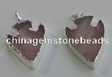 NGP6008 22*30mm - 25*35mm arrowhead rose quartz pendants