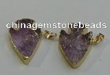 NGP6011 25*30mm - 30*35mm arrowhead amethyst pendants