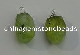 NGP6014 18*30mm - 22*35mm freeform green rutilated quartz pendants