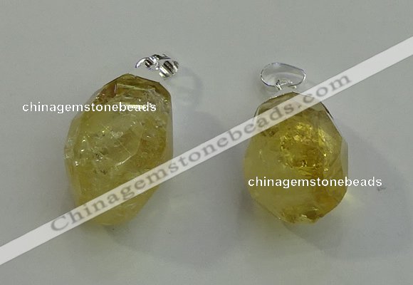 NGP6016 18*30mm - 22*35mm freeform citrine gemstone pendants