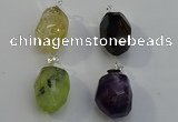 NGP6018 18*30mm - 22*35mm freeform mixed gemstone pendants