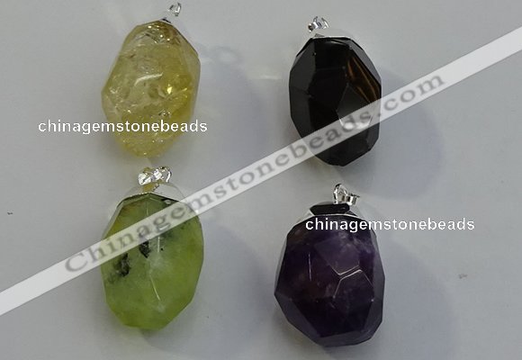 NGP6018 18*30mm - 22*35mm freeform mixed gemstone pendants