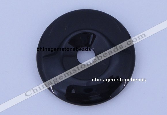 NGP602 5pcs 5*35mm black agate gemstone donut pendants wholesale