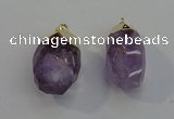 NGP6020 18*30mm - 22*35mm freeform amethyst pendants