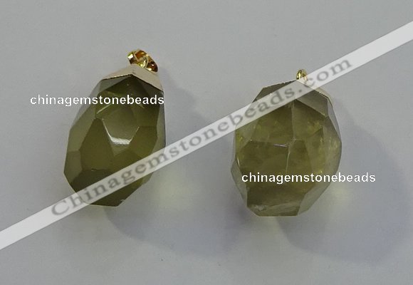 NGP6021 18*30mm - 22*35mm freeform lemon quartz pendants