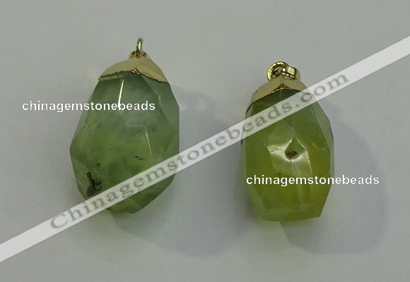 NGP6022 18*30mm - 22*35mm freeform green rutilated quartz pendants