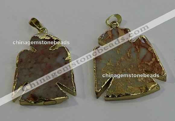 NGP6029 25*35mm - 30*40mm angel serpentine jasper pendants