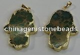 NGP6032 22*40mm - 25*45mm hamsahand sea sediment jasper pendants